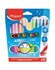 Pisaki trókątne Maped Colorpeps Long Life 12 kolorów w kartonowym etui