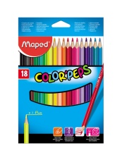 Kredki trójkątne Maped Colorpeps 18 kolorów w kartonowym etui