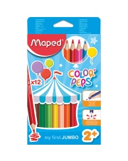 Kredki trójkątne Jumbo Maped Colorpeps 12 kolorów w etui kartonowym