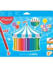 Kredki trójkątne Jumbo Maped Colorpeps 24 kolory w kartonowym etui