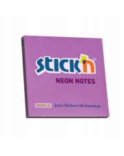 Notes samoprzylepny 76x76 mm Neon Stickin fioletowy neonowy