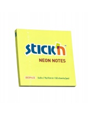 Notes samoprzylepny 76x76 mm Neon Stickin żółty neonowy