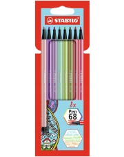 Pisaki zakreślacze Stabilo Pen 68 Pastel , 8 kolorów pastelowych w etui