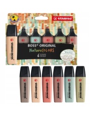 Zakreślacz STABILO BOSS ORIGINAL NatureCOLORS 6 kolorów w etui kartonowym