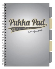 Kołozeszyt Project Pukka Pad A4 GREY , 5 przekładek , szary z żółtym