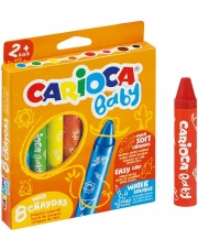 Kredki woskowe CARIOCA JUMBO SOFT BABY 8 kolorów . dla dzieci 2+