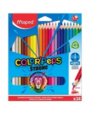 Kredki trójkątne MAPED Colorpeps STRONG 24 kolory w etui kartonowym