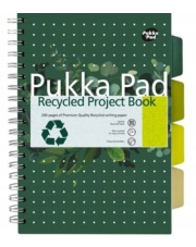 Zeszyt Pukka Pad Project Book RECYCLED B5 / LINIA , 4 przekładki , zielony