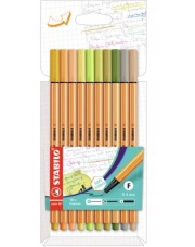 Cienkopis Stabilo Point Pastel 88 nowe pastelowe 10 kolorów w etui