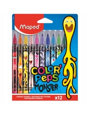 Pisaki flamastry MAPED COLORPEPS MONSTER 12 kolorów w etui kartonowym