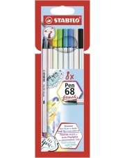 Flamastry pędzelki Stabilo Pen 68 Brush 8 kol etui