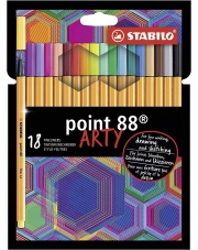 Cienkopis STABILO ARTY POINT 88 zestaw 18 kolorów etui ARTY kartonowe