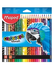 Kredki trójkątne Maped Colorpeps ANIMALS 24 kolory w etui kartonowym