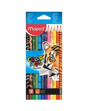 Kredki trójkątne Maped Colorpeps ANIMALS 12 kolorów w kartoniku